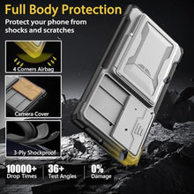 Load image into Gallery viewer, symboly for Samsung Galaxy S24 Ultra Case with Card Holder &amp; Slide Camera Cover &amp; Kickstand, Military Grade Shockproof Silicone TPU Bumper &amp; Hard Back Wallet Case for Samsung S24 Ultra Case, Gray_676
