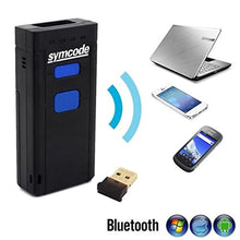 Load image into Gallery viewer, Symcode Bluetooth Wireless Barcode Scanner,Compatible with Bluetooth Function &amp; 2.4GHz Wireless, Portable Barcode Reader Work with Windows, Mac,Android, iOS Phones, Tablets or Computers, LaserDBluetoothScanner_616
