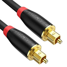 Load image into Gallery viewer, Syncwire Digital Optical Audio Cable (10 Feet) - [24K Gold-Plated, Ultra-Durable] Fiber Optic Toslink Male to Male Cord Optical Cables for Home Theater, Sound Bar, TV, PS4, Xbox, Playstation &amp; More, Balck_1
