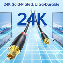 Load image into Gallery viewer, Syncwire Digital Optical Audio Cable (10 Feet) - [24K Gold-Plated, Ultra-Durable] Fiber Optic Toslink Male to Male Cord Optical Cables for Home Theater, Sound Bar, TV, PS4, Xbox, Playstation &amp; More, Balck_1711

