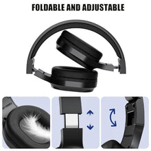 Load image into Gallery viewer, T.TAOMI FM Radio Headphones, Wireless Radio Headset for Mowing, Cycling, Jogging, Portable Radio with USB Power, LED Display Easy to Use, 3.5mm Jack, Gifts for Seniors Elderly(Black)_5828

