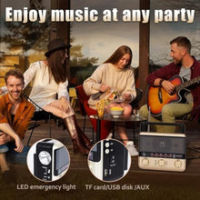 Load image into Gallery viewer, T.TAOMI Retro Portable Radio AM FM SW Shortwave Radio with Bluetooth Speaker, AC,Solar,SUB Charging, TF Card,USB Playing Flashlight, yellow_4

