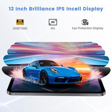 Load image into Gallery viewer, Tablet, Android 15 Tablet, 20GB RAM 128GB ROM 2TB Expansion, A733 8-Core Processor, 12 inch Large Touch Screen 2K Display, 5MP+13MP Camera, WiFi6, 8000mAh Battery, Support 20W Fast Charge, Metal Grey_98
