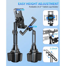 Load image into Gallery viewer, Tablet Holder for Car, Car Cup iPad Holder Mount, [Upgraded Version] Universal Cup Cradle, Long Adjustable Neck, for 4.7-13 Cell Tablet/Phone Stand for iPad, iPhone, Galaxy, Google, Switch and more, Black_782
