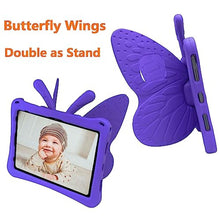 Load image into Gallery viewer, Tading Cute Butterfly Kids Case for Apple iPad (A16) 11th Generation 11 Inch (2025), iPad 10th Generation 10.9 Inch (2022), 3D Cartoon EVA Foam Shockproof Stand Cover for Girls - Purple_2756
