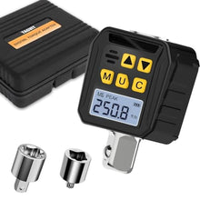 Load image into Gallery viewer, TAGVIT 1/2 Drive Digital Torque Adapter, 12.54-250.8 Ft-lb/17-340 Nm Digital Torque Adapter Set with 3/8" and 1/4" Adapters, Buzzer &amp; LED Flash Notification for Motorcycle Car Repair, Black_1
