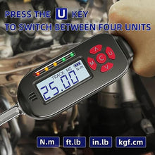 Load image into Gallery viewer, TAGVIT 1/4 Inch Drive Digital Torque Wrench, 1.1-22.1Ft.lb/1.5-30Nm Electronic Bike Torque Wrench, 2% Accuracy with Preset Value, Data Storage, Buzzer and LED Flash Notification for Bicycle Moto, Black_6726
