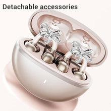 Load image into Gallery viewer, Tangxi Bluetooth V6.0 Open Ear Earbuds with Butterfly Earrings, Wireless Clip On Earbuds with Intelligent Noise Cancelling, 4H Playtime, with Charging Case, for Women, Sports_121
