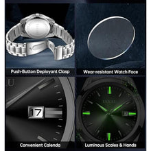 Load image into Gallery viewer, Taxau Mens Silver Watch Dress Watches for Men Black Face Mens Watch with Date Luxury Analog Quartz Stainless Steel Waterproof Man Watch Classic Elegant Simple Relojes para Hombres, BlackFaceG_3620

