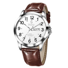 Load image into Gallery viewer, Taxau Watches for Men Brown Leather Large White Dial Arabic Numerals Mens Watch Waterproof Band with Date Quartz Men's Wrist Watches, BrownLeatherStrapWhiteFaceGP_1
