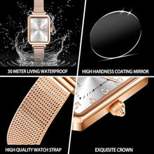 Load image into Gallery viewer, Taxau Women's Square Watch Mesh Bracelet Stainless Steel Rectangular Dress Watches for Women Fashion Business Analog Quartz Ladies Small Wrist Watch, Rose Glod Band White Face-8106WD, square, women, RoseGlodBandWhiteFaceWD_3658
