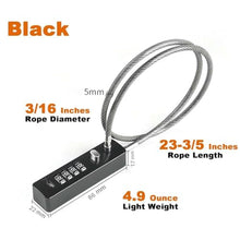 Load image into Gallery viewer, Tcyoatoa Combination Cable Lock for Outdoor Fence Gate, 904T-23.6", Black_6907
