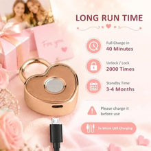 Load image into Gallery viewer, Tcyoatoa Fingerprint Padlock for Gym Locker, Heart Shaped, Rose Gold, RoseGold_6840
