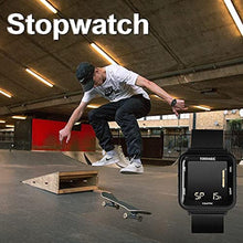 Load image into Gallery viewer, TEKMAGIC 100m Waterproof Luminous Scuba Diving Watch with Stainless Steel Watch Strap, Support Stopwatch, Alarm Clock and Backlight Functions, Dual Time Display, 12/24 Hour Format, Black_1720
