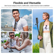 Load image into Gallery viewer, TELESIN Flexible Mount Clamp Camera Tripod Stand Stick Pole for GoPro Insta360 X5 iPhone, Neck Holder Bike Motorcycle Tube Bar Attach Accessories for GoPro Max Hero 13 12 11 10 9 Insta360 DJI Action 5, PolewithPhoneClipMountGoProAdapter_7767
