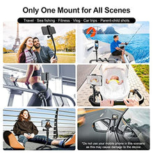 Load image into Gallery viewer, TELESIN Flexible Mount Clamp Camera Tripod Stand Stick Pole for GoPro Insta360 X5 iPhone, Neck Holder Bike Motorcycle Tube Bar Attach Accessories for GoPro Max Hero 13 12 11 10 9 Insta360 DJI Action 5, PolewithPhoneClipMountGoProAdapter_7768
