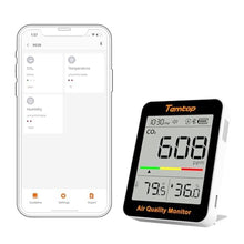 Load image into Gallery viewer, Temtop CO2 Monitor Indoor Air Quality Monitor with BLE App Connectivity, Portable CO2 Meter, CO2, Temperature, Humidity for Home, Office, or School_1
