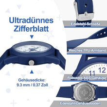 Load image into Gallery viewer, TENOCK Kids Analog Watches for Girls Boys Watches with Soft Band Learning Time 50M Waterproof Children Watch Easy to Read for Ages 4-12 Kids Gift (Blue)_8194
