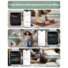 Load image into Gallery viewer, Tensky Smart Watch for Men Women(Call Receive/Dial), Alexa Built-in, 1.8" Touch Screen Fitness Tracker with Heart Rate Sleep Tracking, 100 Sports Modes, 3ATM Waterproof Smartwatch for Android iPhone, LightBlue_1150
