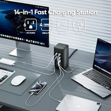 Load image into Gallery viewer, TenTrend Power Strip Tower, 230W Charging Station with Multiple Devices, BlackBlue_704
