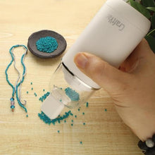 Load image into Gallery viewer, The Beadsmith CraftVac Rechargeable Mini Vacuum Basic Elements Quiet 1 Button Operation 2 Suction Levels 2 Nozzle Attachments Great for Beads, Glitter &amp; More Instructions Included, Silver_77
