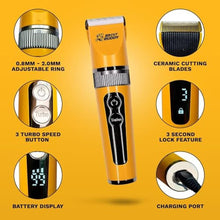 Load image into Gallery viewer, The Cut Buddy Clipper &amp; Grooming Set, Cordless Hair &amp; Beard Trimmer with Ceramic &amp; Titanium Blades, 7 Guards, Waterproof, Beginner Kit, Yellow_6825
