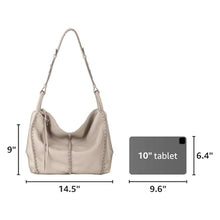 Load image into Gallery viewer, The Sak Los Feliz Hobo Purse - Premium Large Leather Women's Handbag for Everyday &amp; Travel - Durable Purse With Zipper Pocket, Sand_714

