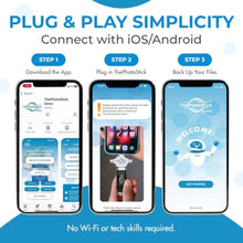 Load image into Gallery viewer, ThePhotoStick Omni 64GB Photo Backup for iPhone, Android and Computers, White_352
