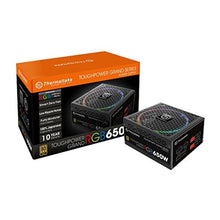 Load image into Gallery viewer, Thermaltake Toughpower Grand RGB 650W 80+ Gold Smart Zero 256-Color RGB Fan Fully Modular Power Supply 10 YR Warranty PS-TPG-0650FPCGUS-R, Black_1
