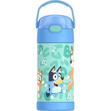 Load image into Gallery viewer, THERMOS FUNTAINER Water Bottle with Straw - 12 Ounce - Kids Stainless Steel Vacuum Insulated Water Bottle with Lid, Bluey_1
