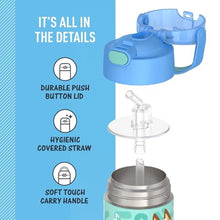 Load image into Gallery viewer, THERMOS FUNTAINER Water Bottle with Straw - 12 Ounce - Kids Stainless Steel Vacuum Insulated Water Bottle with Lid, Bluey_1764
