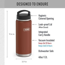 Load image into Gallery viewer, THERMOS ICON SERIES Water Bottle with Screw Top Lid - 40 Ounce, Saddle - Stainless Steel Vacuum Insulated Water Bottle with Lid_7783
