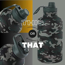 Load image into Gallery viewer, Thermosis 64 Oz insulated water bottle Stainless Steel Water Bottle with Straw &amp; Holder Strap - Includes 2 Lids water bottles - Leak Proof water bottle for Men &amp; Women - Camo_1776
