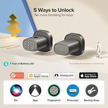 Load image into Gallery viewer, ThorBolt HomeKit Lock Over THREAD Smart Fingerprint Lock with Keypad Door Knob, HomeKit Hub Required, iOS ONLY for Interior Door, Bedroom, Office, MK1 Titanium_5845
