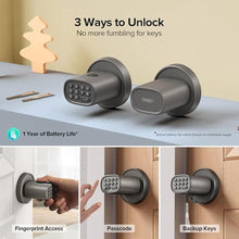 Load image into Gallery viewer, ThorBolt MD1 Fingerprint Door Knob Lock with Keypad, Titanium_5973
