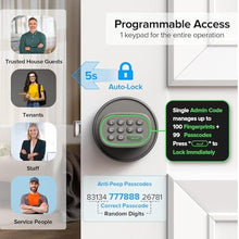 Load image into Gallery viewer, ThorBolt MD1 Fingerprint Door Knob Lock with Keypad, Titanium_5975
