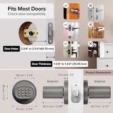 Load image into Gallery viewer, ThorBolt MD1 Fingerprint Door Knob Lock with Keypad, Titanium_5976
