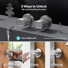 Load image into Gallery viewer, ThorBolt MD1 Fingerprint Door Knob Lock with Keypad, Silver_5946
