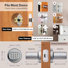 Load image into Gallery viewer, ThorBolt MD1 Fingerprint Door Knob Lock with Keypad, Silver_5949
