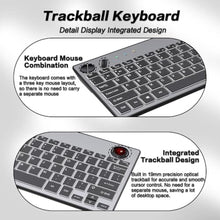 Load image into Gallery viewer, Three Modes Backlit Wireless Trackball Keyboard, 78 Keys, 800-1600 CPI Adjustable,Ergonomic, rechargeable, silent Bluetooth 5.4/2.4G/Wired, for Windows/Mac/iOS/Android/TV box/HTPC/pc/Remote Controller_193
