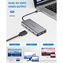 Load image into Gallery viewer, Thunderbolt 3 Dock, Docking Station, 12 in 1 Laptop Docking Station Quadruple Monitors with 4K Dual HDMI,VGA,Ethernet,USB 3.0,100W PD for USB C Device, GREY_2199
