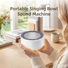 Load image into Gallery viewer, Tibetan Meditation Singing Bowl Sound Machine, 11 Authentic Singing Bowl &amp; Relaxing Sounds, Premium Wood-Style Design, 7-Color Night Light, Timer &amp; Memory, for Meditation, Yoga, Sleep &amp; Mindfulness, White_74
