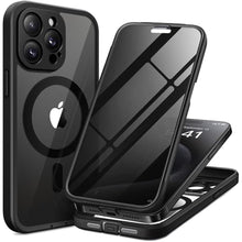 Load image into Gallery viewer, TIESZEN for iPhone 15 Pro Case, Compatible with MagSafe, Built-in Privacy Screen Protector and Camera Protection, Anti Spy Full Body Dustproof Shockproof Hard Phone Case 6.1", Black_1
