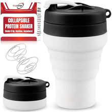 Load image into Gallery viewer, Tilcore Protein Shaker Bottle Collapsible - Food-Grade, Leakproof Lid 600mL/20oz Shaker - Reusable Silicone Shaker Cups for Protein Shakes for Gym-goers &amp; Travelers, Black_1
