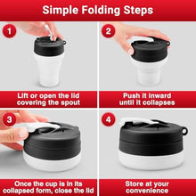 Load image into Gallery viewer, Tilcore Protein Shaker Bottle Collapsible - Food-Grade, Leakproof Lid 600mL/20oz Shaker - Reusable Silicone Shaker Cups for Protein Shakes for Gym-goers &amp; Travelers, Black_1385
