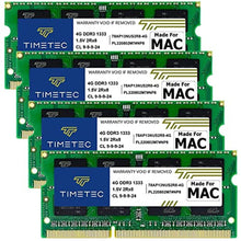 Load image into Gallery viewer, Timetec 16GB KIT (4x4GB) Compatible for Apple DDR3 1333MHz PC3-10600 CL9 SODIMM Memory Module MAC RAM Upgrade for iMac (Mid 2010 27 inch, Mid 2011 21.5/27 inch), Green_1
