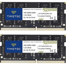 Load image into Gallery viewer, Timetec 32GB KIT (2x16GB) DDR4 2666MHz (PC4-2666V) PC4-21300 SODIMM Laptop RAM 260-Pin 1.2V CL19 Non-ECC Unbuffered Memory Module for Laptop, Notebook, Mini PC, All-in-One_1
