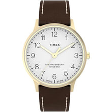 Load image into Gallery viewer, Timex Men's Waterbury Classic 40mm Watch - Brown Strap White Dial Gold-Tone Case_1
