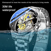 Load image into Gallery viewer, Tiong Men's Skeleton Quartz Analog Watch Stainless Steel Waterproof Watches For Men? Built-In Battery Powered Clear Cover Watches For Men, A4281-Silver_875
