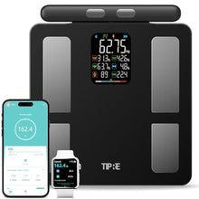 Load image into Gallery viewer, TIPRE Smart Scale for Body Weight 8-Electrode Digital Weight Scale for Body Fat Bathroom Scale with BMI Full Body Composition Analysis with Bluetooth Health Monitor for Weight Loss, 400lb, Black_1
